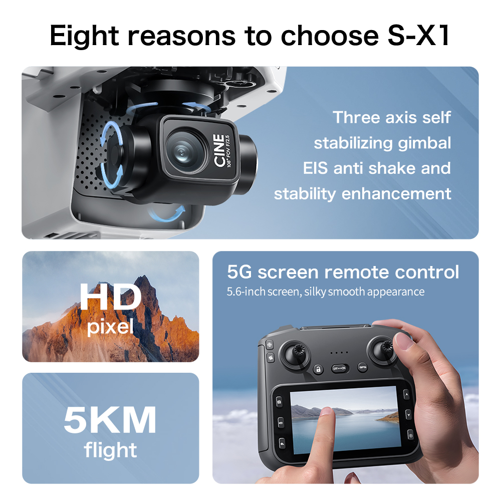 Drone GPS S-X1 original avec c - Fpv Brushless Rc Drone 4K avis et prix